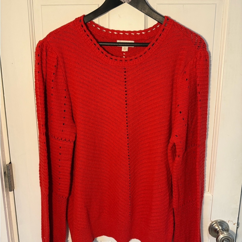 Knox Rose Vibrant Red Crew Neck Sweater